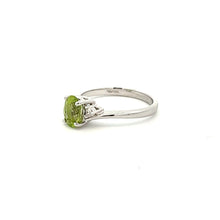 Load image into Gallery viewer, 14k White Gold Peridot Ring with Diamonds
