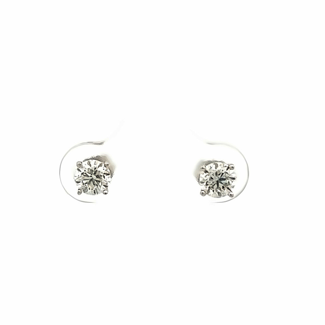14k White Gold Diamond Studs
