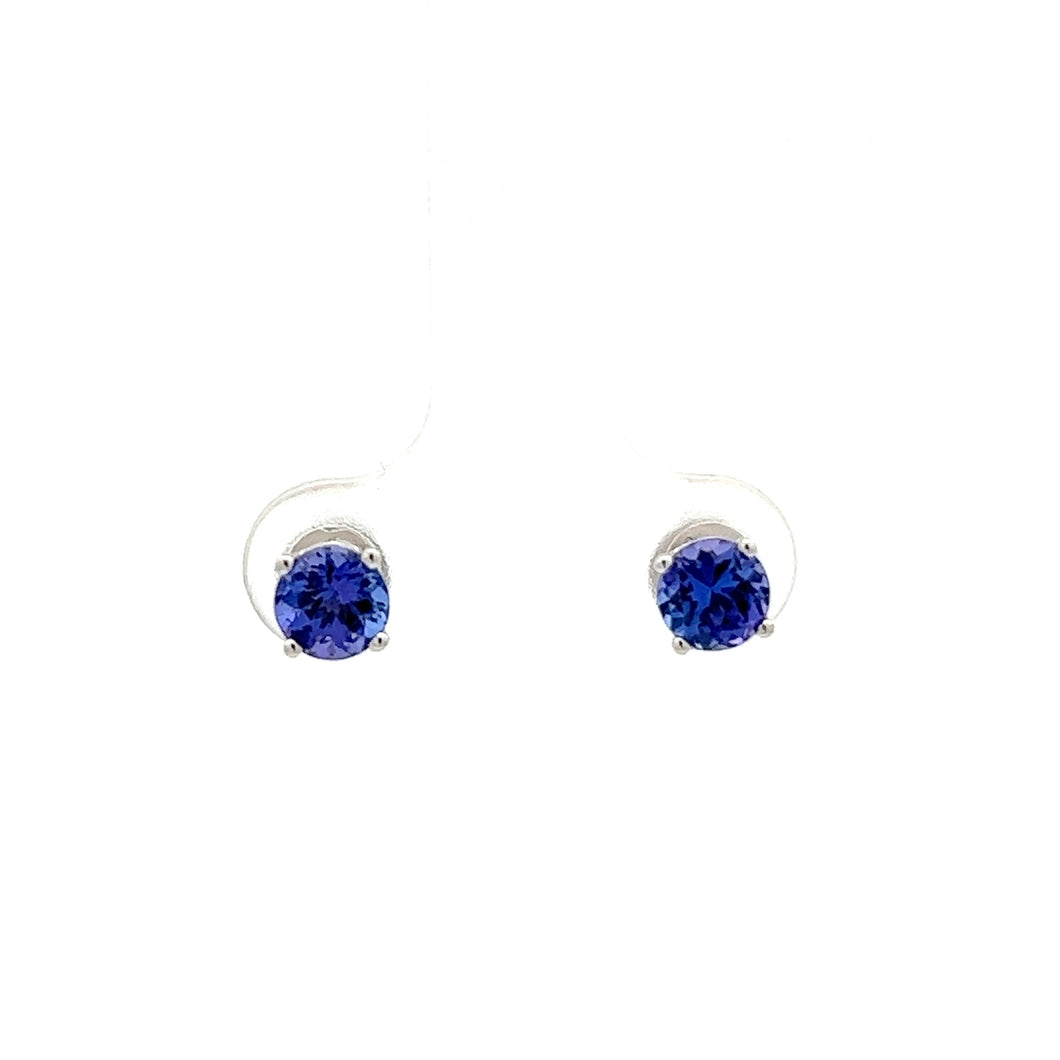 14k White Gold Tanzanite Studs