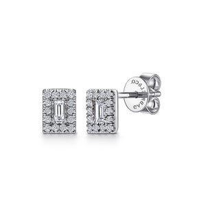 14k White Gold Diamond Studs