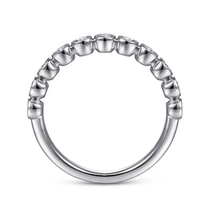 14k White Gold Diamond Stackable Ring