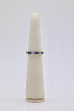 Load image into Gallery viewer, 14k White Gold Sapphire Ring with Diamonds
