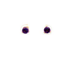 Load image into Gallery viewer, 14k Yellow Gold Amethyst Studs
