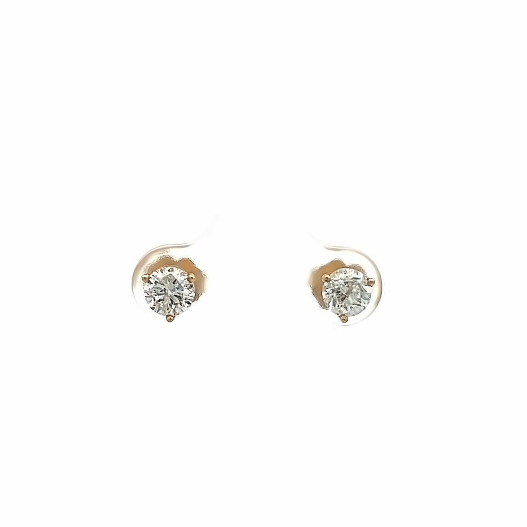 14k Yellow Gold Diamond Studs