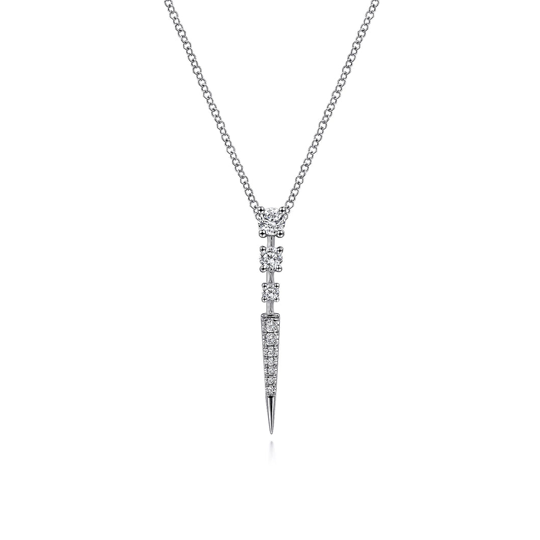 14k White Gold Diamond Necklace