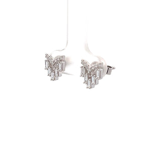 14k White Gold Diamond Earrings