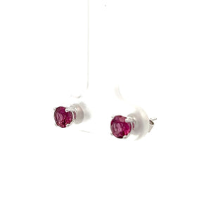 14k White Gold Rhodalite Garnet Studs