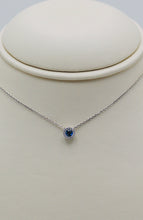 Load image into Gallery viewer, 14k White Gold Sapphire Slide Pendant with Diamonds
