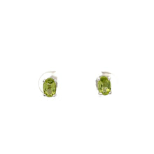 Load image into Gallery viewer, 14k White Gold Peridot Studs
