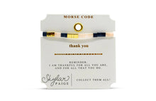 Load image into Gallery viewer, Skylar Paige - THANK YOU - Morse Code Tila Beaded Bracelet - Preppy Peach
