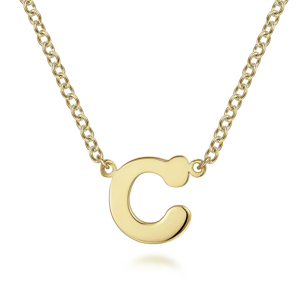 14k Yellow Gold Initial Necklace