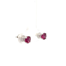 Load image into Gallery viewer, 14k White Gold Rhodalite Garnet Studs

