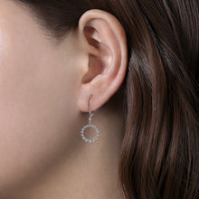 Load image into Gallery viewer, 14k White Gold Diamond Dangle Earrings
