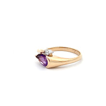 Load image into Gallery viewer, 14k Yellow Gold Amethyst Ring with Diamonds
