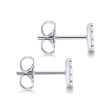 Load image into Gallery viewer, 14k White Gold Diamond Pave Studs
