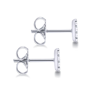 14k White Gold Diamond Pave Studs