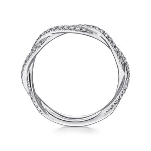 14k White Gold Diamond Stackable Ring