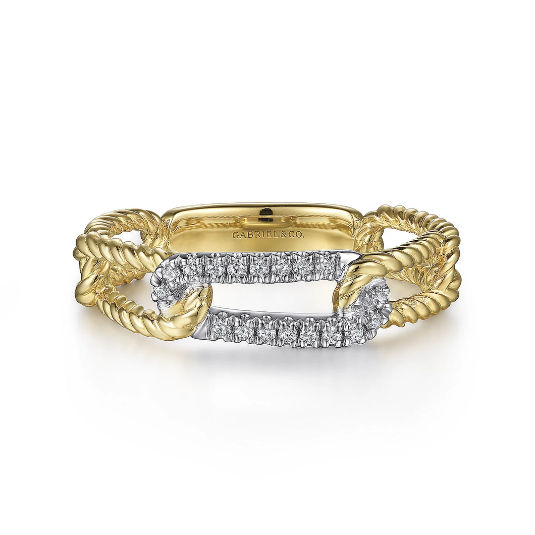 14k Two Tone Diamond Ring
