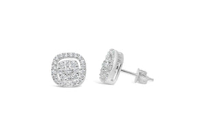 "Dress Up" Earring Silver Pavé-Pavé