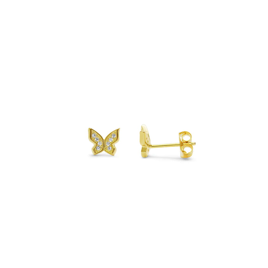 Butterfly Earring Gold Pavé