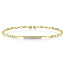Load image into Gallery viewer, 14k Yellow Gold Bujukan Diamond Cuff Bracelet
