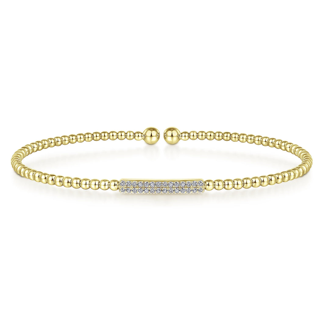 14k Yellow Gold Bujukan Diamond Cuff Bracelet