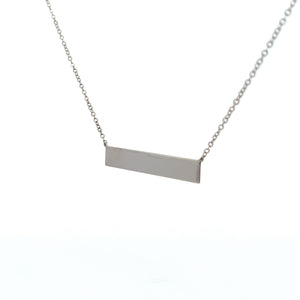 Sterling Silver Engraveable Bar Necklace