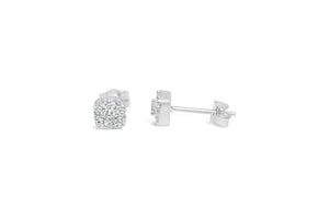 "Dress Up" Earring Silver Pavé-Pavé