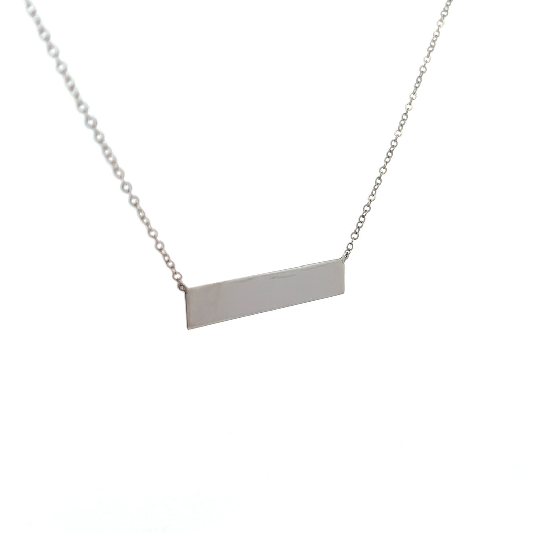 Sterling Silver Engraveable Bar Necklace