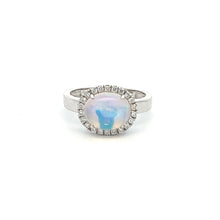 Load image into Gallery viewer, 14k White Gold Jelly Opal Ring with Diamonds
