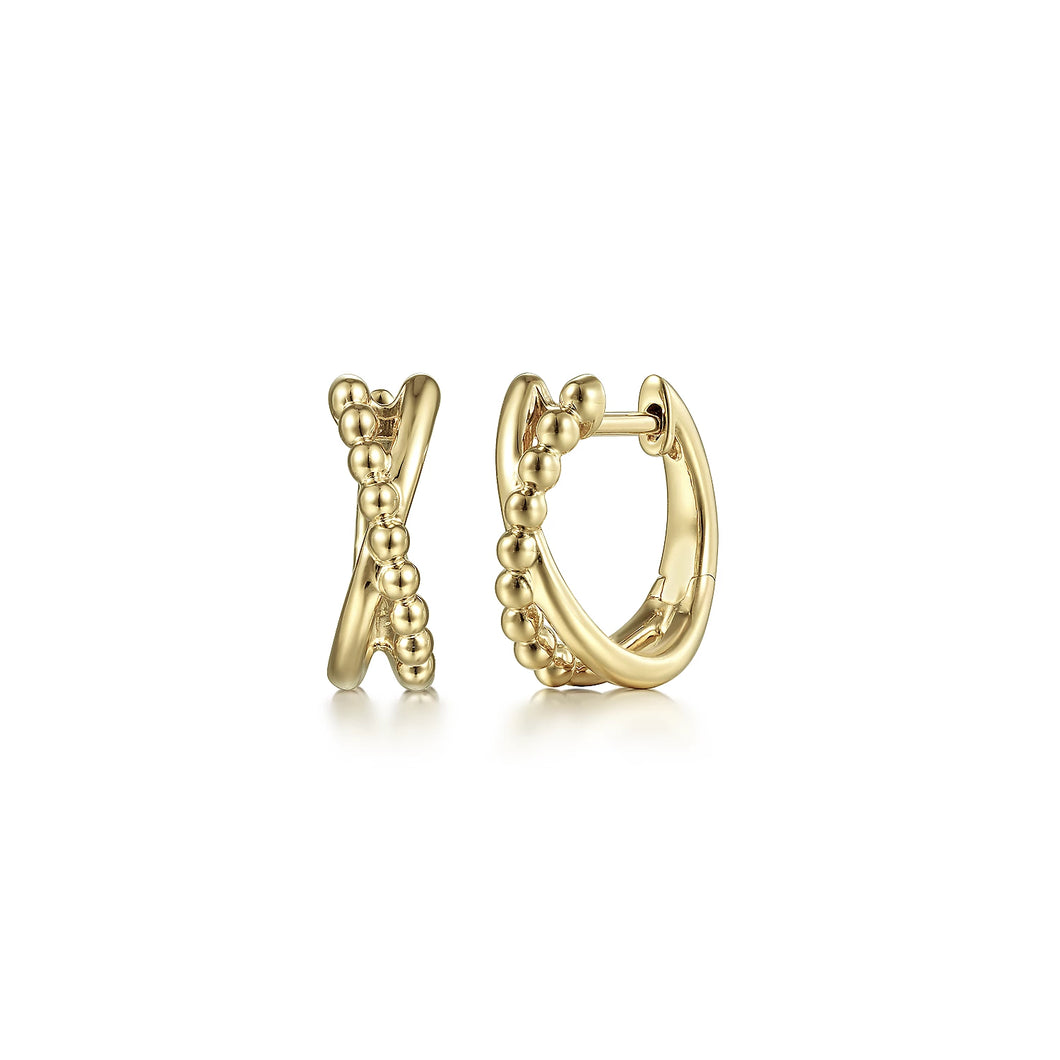14k Yellow Gold Huggie Earrings