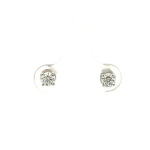 14k White Gold Diamond Studs