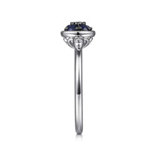Load image into Gallery viewer, Sterling Silver Sapphire Ring with Diamonds
