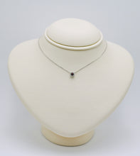 Load image into Gallery viewer, 14k White Gold Garnet Slide Pendant with Diamonds
