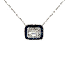 Load image into Gallery viewer, 14k White Gold Sapphire Necklace with Diamonds
