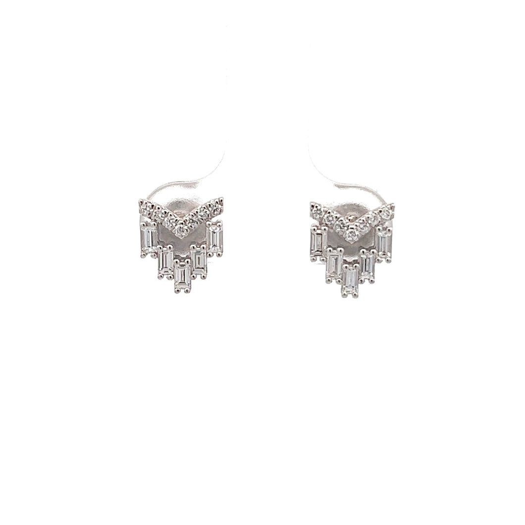 14k White Gold Diamond Earrings