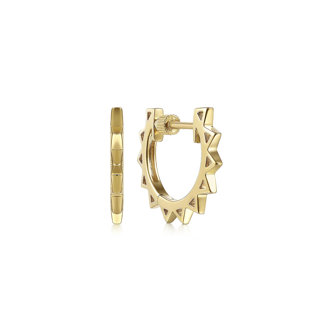 14k Yellow Gold Huggie Earrings