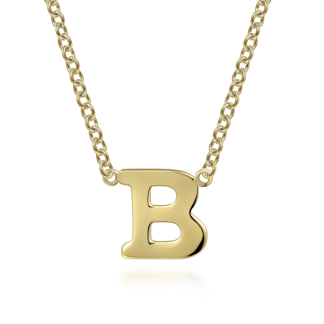 14k Yellow Gold Initial Necklace