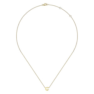 14k Yellow Gold Initial Necklace