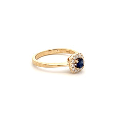 Load image into Gallery viewer, 14k Yellow Gold Sapphire Ring with Diamonds
