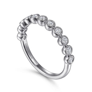 14k White Gold Diamond Stackable Ring