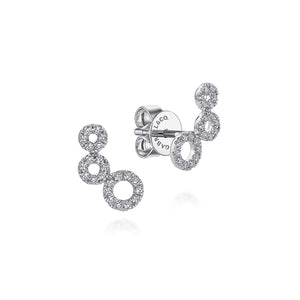 14k White Gold Diamond Studs