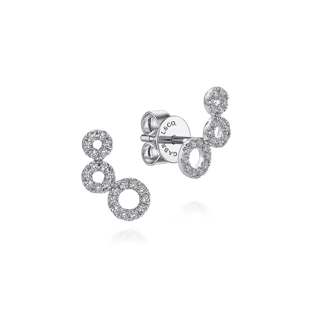 14k White Gold Diamond Studs