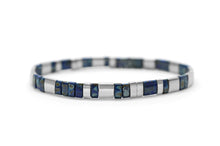 Load image into Gallery viewer, Skylar Paige - SELF LOVE - Morse Code Tila Beaded Bracelet - Luxe Lapis
