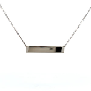 Sterling Silver Engraveable Bar Necklace