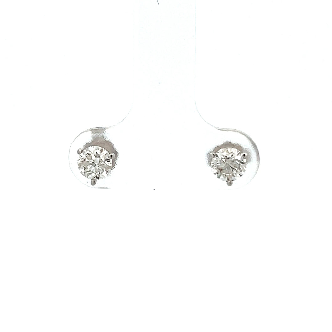 14k White Gold Diamond Studs