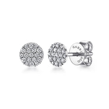 Load image into Gallery viewer, 14k White Gold Diamond Pave Studs
