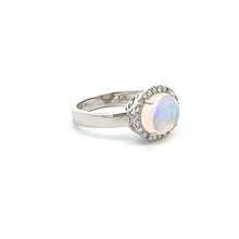 Load image into Gallery viewer, 14k White Gold Jelly Opal Ring with Diamonds
