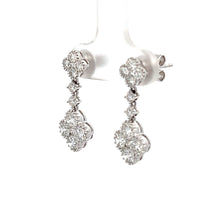 Load image into Gallery viewer, 18k White Gold Diamond Dangle Earrings
