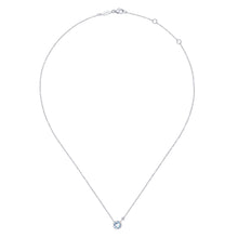 Load image into Gallery viewer, Sterling Silver Aquamarine Necklace with Diamond
